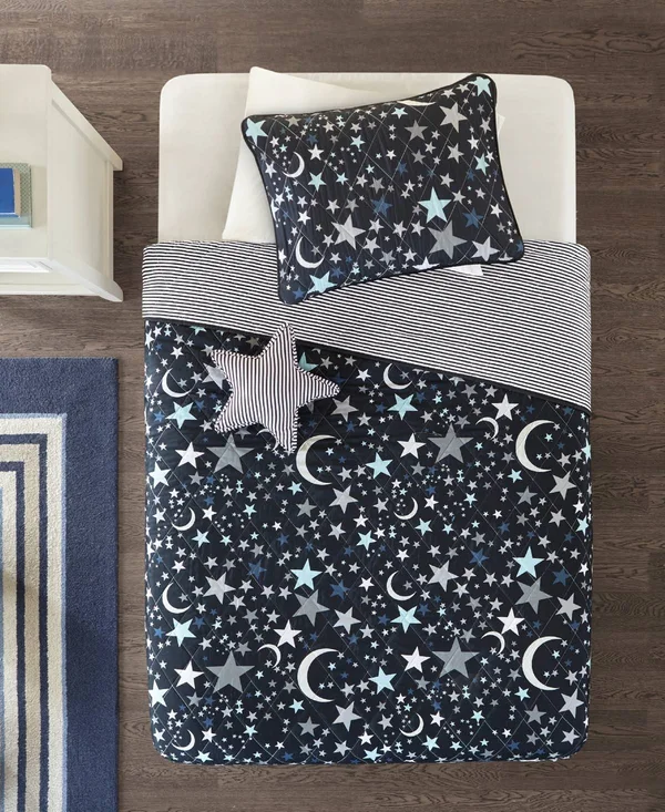 Mi Zone Kids Starry Night Coverlet Set - Full/Queen, Charcoal