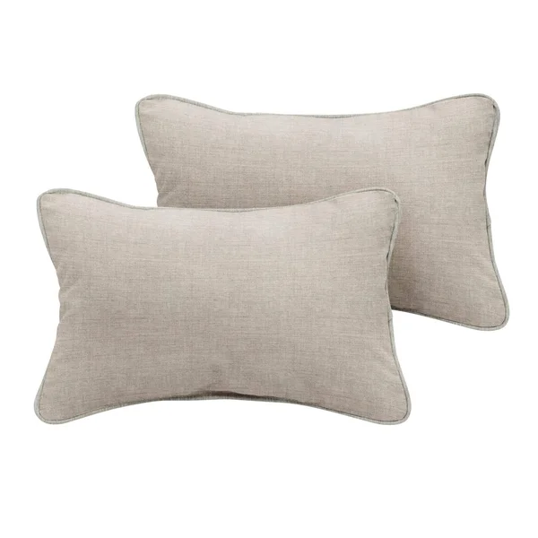 Mozaic Company Cast Silver Sunbrella Outdoor Lumbar Pillow - Set of 2 - Size: 20L x 13W