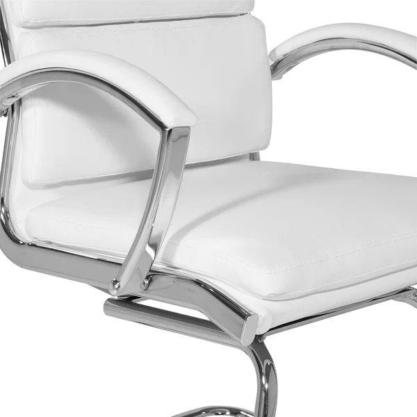 Work Smart Mid-Back Faux Leather Visitor's Chair in Black