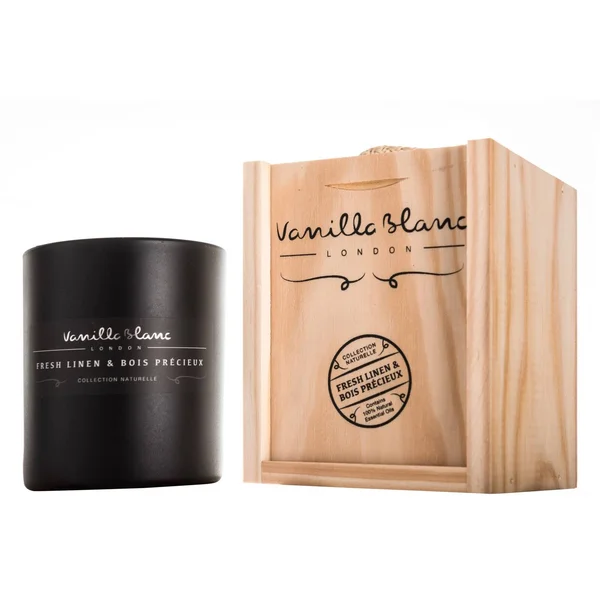 Vanilla Blanc Fresh Linen and Bois Precieux Candle