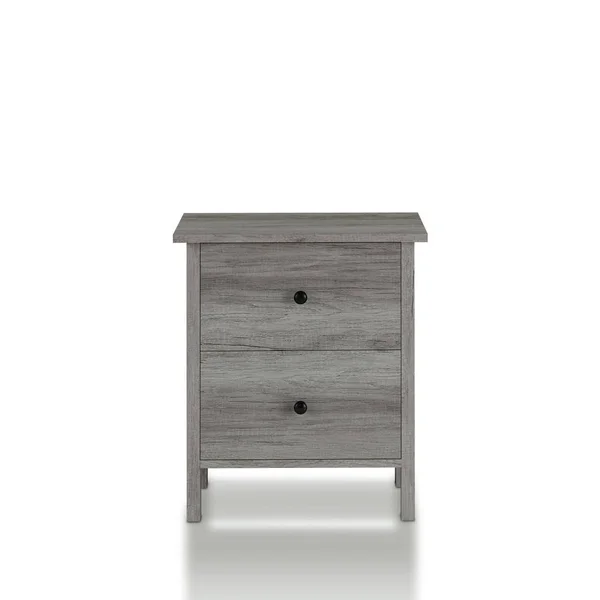 Furniture of America Aylin 2-Drawer Vintage Gray Nightstand