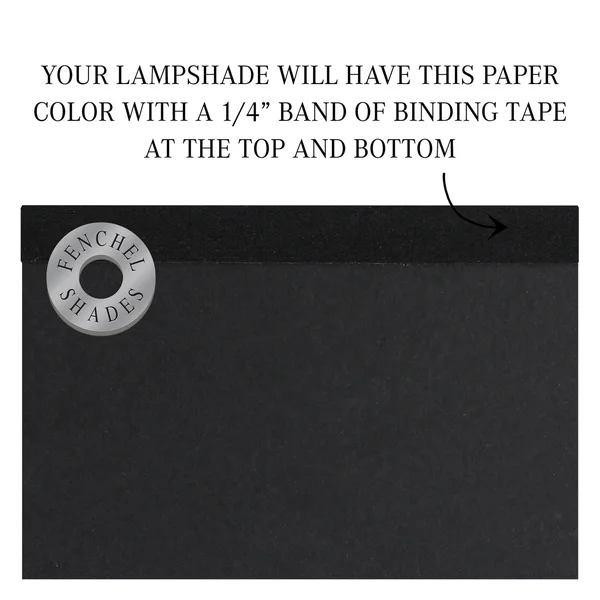 Fenchel Shades, 8x22 Top Diameter x 24x22 Bottom Diameter x 14 Slant, (Spider Attachment) Empire Lamp Shade - (Paper Black Matt