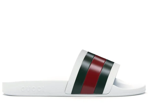 Gucci Pursuit &72 Rubber Slide Sandals, White, Men's, 7D