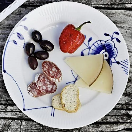 Blue Fluted Mega Dessert PLATE, 7.5