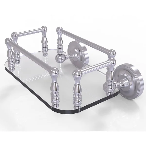 Allied Brass Prestige Regal Collection Wall Mounted Glass Guest Towel Tray - Antique Copper