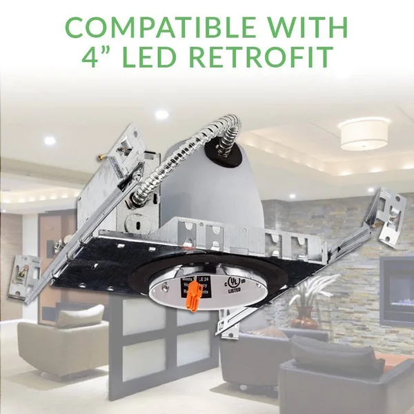 Sunco Lighting 10 Pack 4x22 New Construction LED Can Air Tight IC Housing Recessed