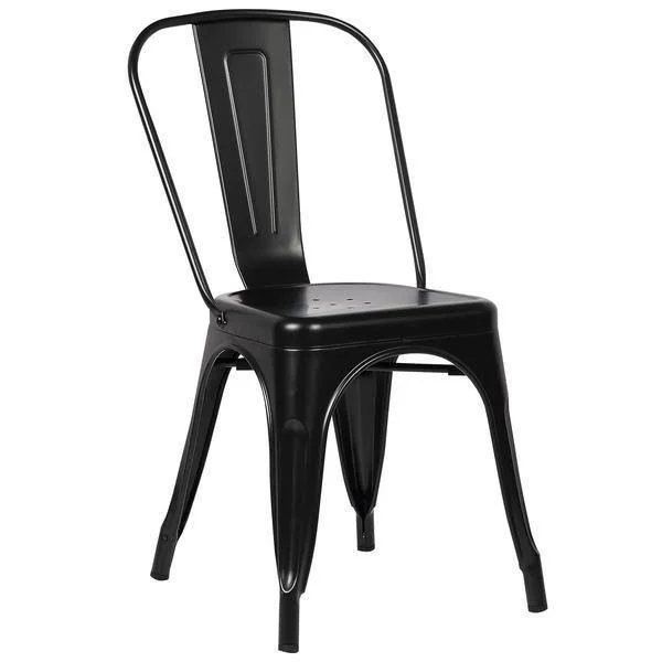 Edgemod Trattoria Side Chair, Polished Gunmetal