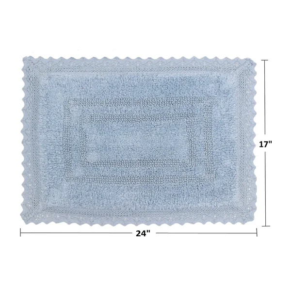Home Weavers Opulent Bathmat Collection - Absorbent Cotton Soft Reversible Bath Rug - Machine Washable - 24x22x40x22 - Ivory