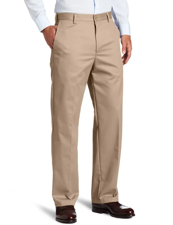 Izod Men's American Straight-Fit Flat Front Chino Pants - Brown