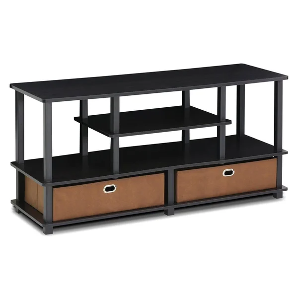 Furinno JAYA Large TV Stand for up to 50x22 TV with Storage Bin