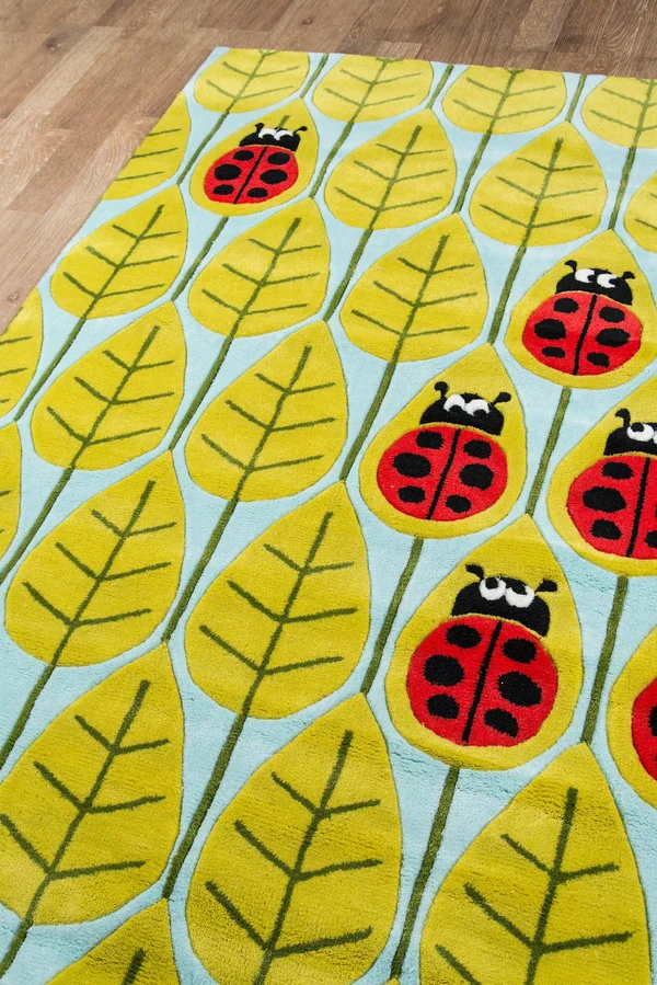 Momeni Lil Mo Whimsy Area Rug - Lady Bug Red, 5& x 7&