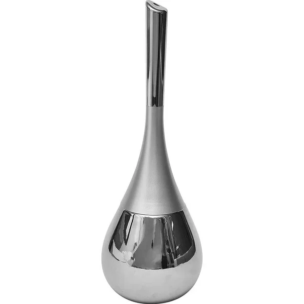Evideco Bathroom Free Standing Toilet Bowl Brush and Holder Water Drop Chrome