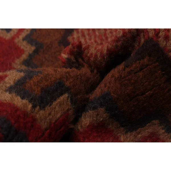 ECARPETGALLERY Hand-Knotted Baluch Dark Red Wool Rug - 2'8 x 4'4