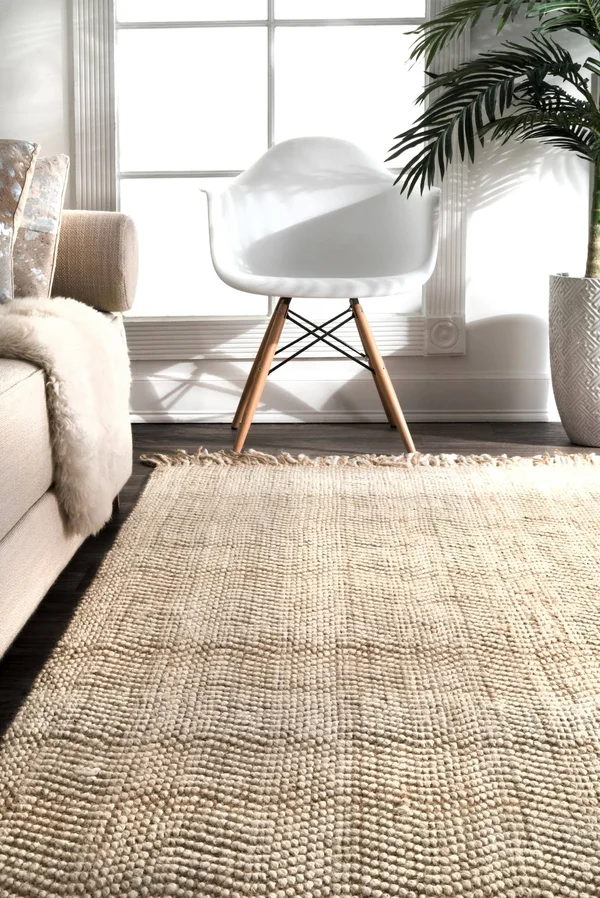 nuLOOM Don Jute with Fringe Natural 4& x 6& Area Rug