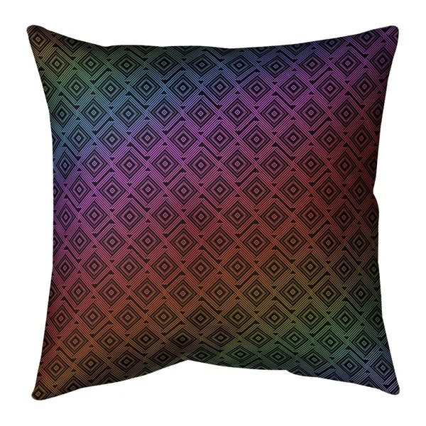 Fun Square Maze Throw Pillow - 26 x 26 - Rainbow - Polyester
