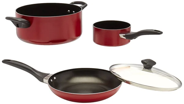 Farberware Dishwasher Safe Nonstick 15-Piece Cookware Set, Red