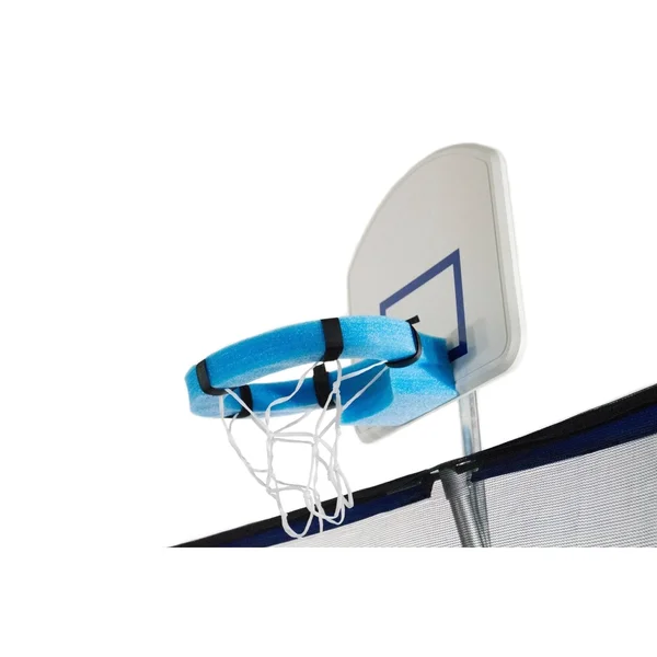 TruJump 15& Trampoline with Enclosure and Airdunk Basketball System in Blue