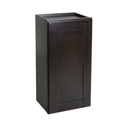 Frits Ready to Assemble 12x12x30 in. Shaker Style 1-Door Wall Cabinet in Espresso Ebern Designs