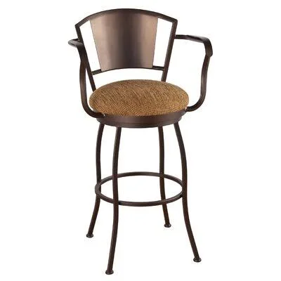 Leia Swivel Bar & Counter Stool Alcott Hill Upholstery: Radiance Pewter - Color: Sun Bronze, Seat Height: Counter Stool (26x2
