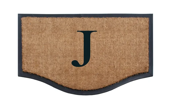 A1 Home Collections A1hc Black/Beige 23.6 in. x 37.4 in. Rubber and Coir Non-Slip Extra Large Heavy Duty Monogrammed J Double Do