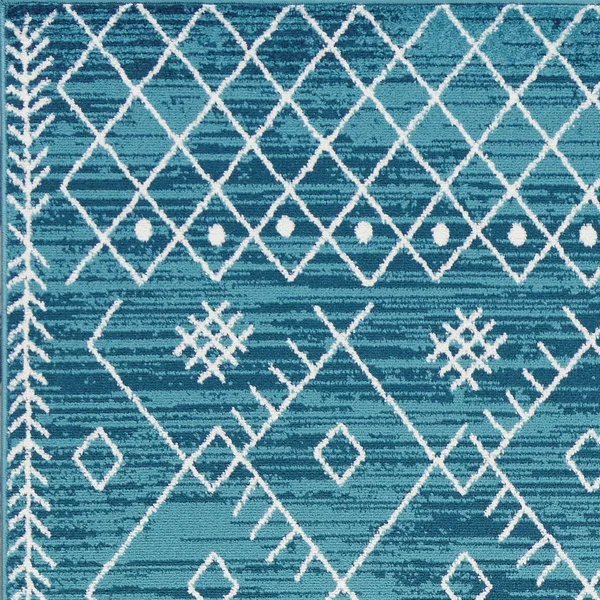 94x22 x 130x22 Ocean Blue Polypropelene Rug