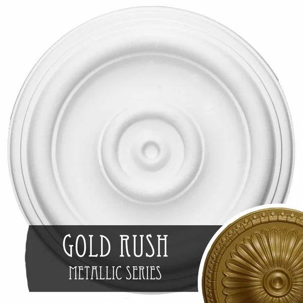 12x22OD x 1x22P Traditional Ceiling Medallion (Fits Canopies Up to 2 3/4x22), Hand-Painted Gold