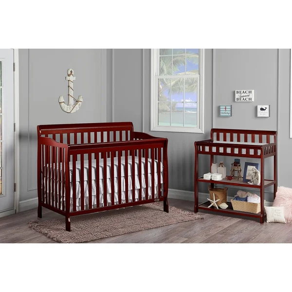 Dream on Me Ashton 5 in 1 Convertible Crib, Cherry