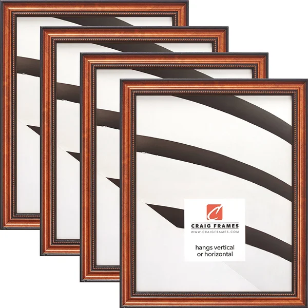 Craig Frames 314CU, Ornate Copper Picture Frame, 10 x 13 inch, Set of 4