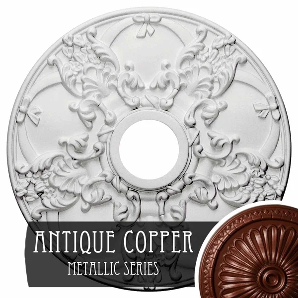 18 inchod x 3 1/2 inchid x 1 3/8 inchp Norwich Ceiling Medallion (Fits Canopies Up to 4 1/2 inch) - Hand-Painted Clear Yellow