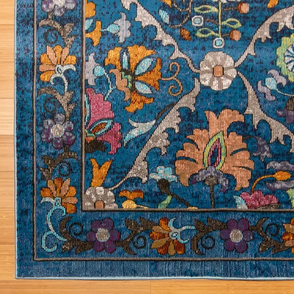 Gertmenian Brea Bizet Area Rug - Blue, 2.5x8 ft