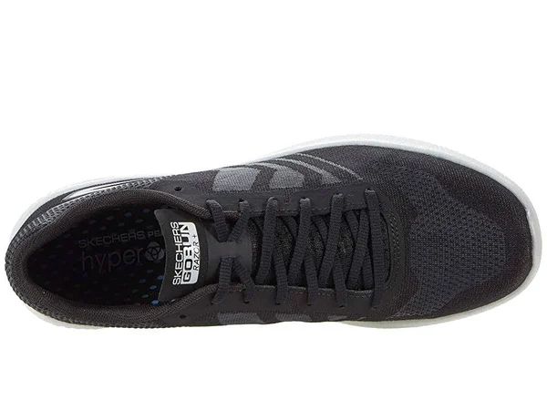 Skechers Men's Go Run Razor Sneakers, Black/White, 7.5