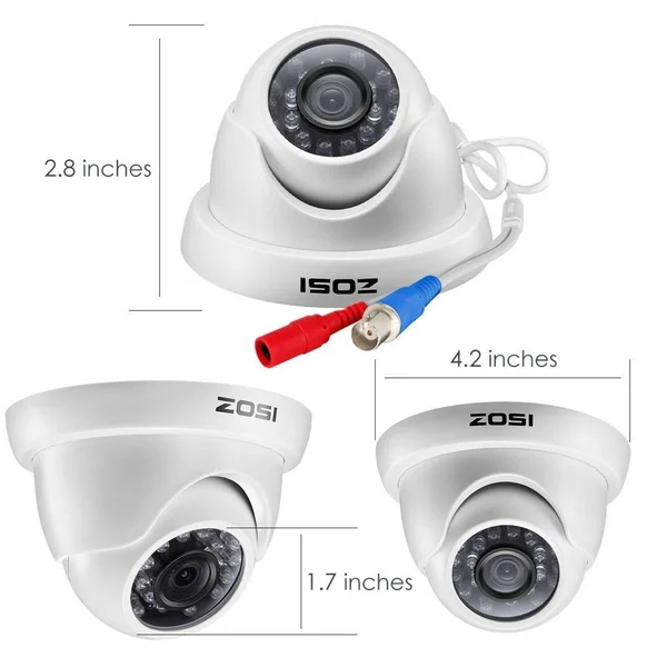 ZOSI 720p HD-TVI 8 Channel Security Camera System, 1080N Surveillance DVR Reorder with Hard Drive 1TB and (8) HD 1280tvl Outdoor