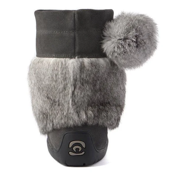 Waterproof Short Snowy Owl Charcoal Mukluk