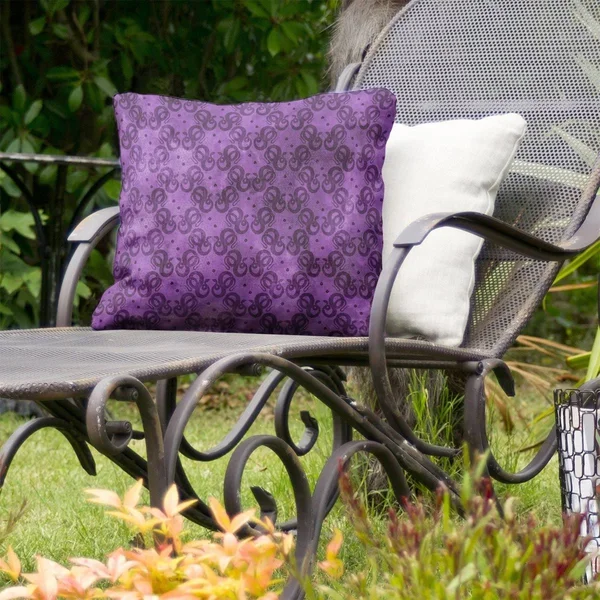 Snakes Pattern Indoor/Outdoor Pillow - 20 x 20 - Purple - N/A