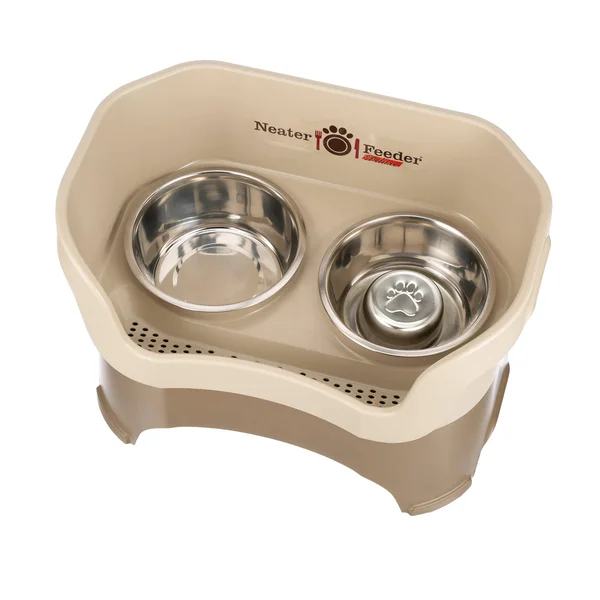 Neater Pet Brands Neater Feeder Deluxe Dog (Large + Slow Feed Bowl Combo - Cappuccino)
