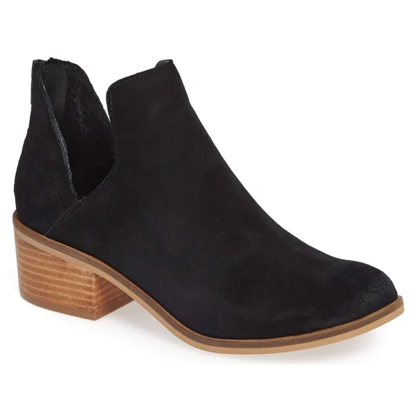 Steve Madden Lancaster Bootie Black Suede - Women's, Size: 6.5