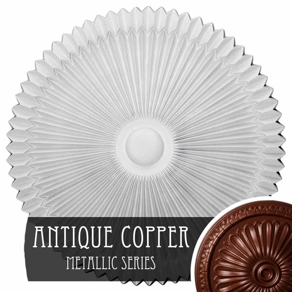24 inchod x 3 inchp Shakuras Ceiling Medallion (Fits Canopies Up to 5 inch) - Hand-Painted Americana Crackle