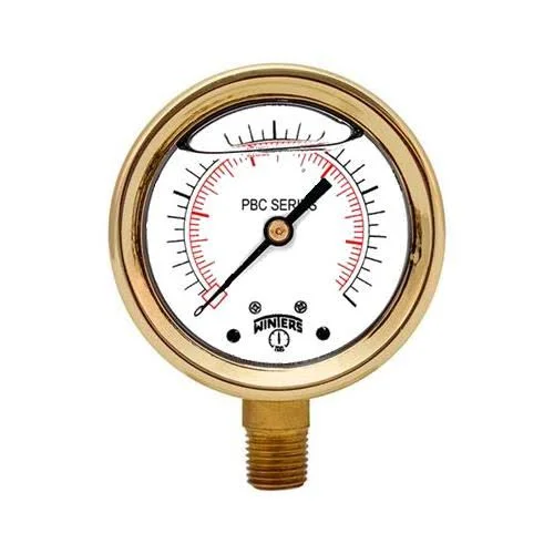 Winters - PBC719, 4x22 Brass Case Pressure Gauges, 1/2