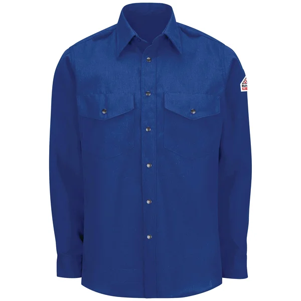 Bulwark - Snap-Front Uniform Shirt - Nomex IIIA - 4.5 oz. M, Royal Blue