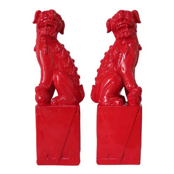 Plutus 2 Piece Modern Porcelain Bookend in Red - PBTH92813