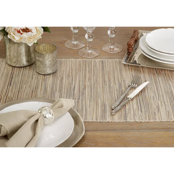 Saro Lifestyle Shimmering Woven Nubby Texture Water Hyacinth Table Runner Rust 14x22x90x22