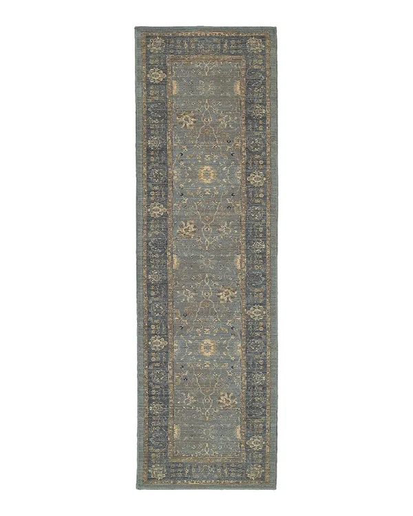 Tommy Bahama Vintage 534E2 2&7x22 x 9&4x22 Runner Blue, Beige Area Rug