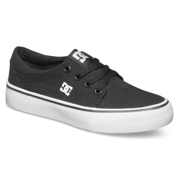 DC Shoes Boys Trase TX, Size: 4.5, Black/White