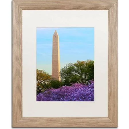 Trademark Fine Art &Washington Monument Spring& by CATeyes Framed Photographic Print - Matte Color: White, Size: 20x22 H x 16x22