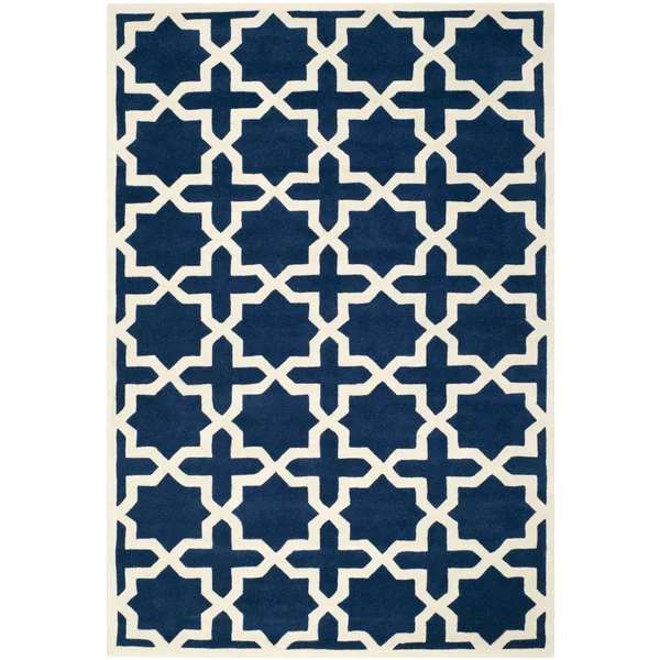 Safavieh Chatham Dark Blue & Ivory 4& x 4& Square Rug