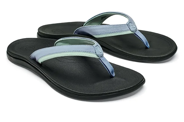 Olukai Punua Women's Beach Sandals Cloud Blue - Black - 10