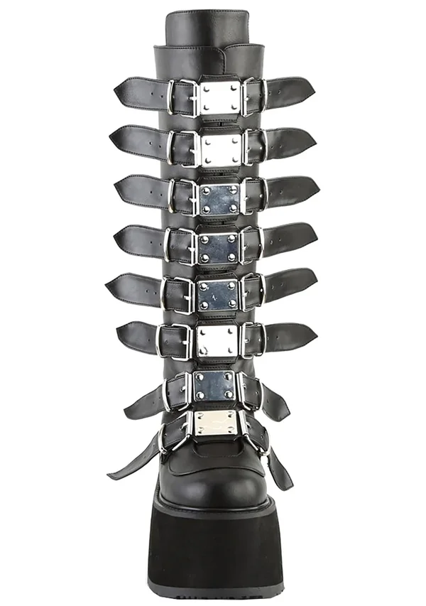 Demonia - Damned-318 9 - Black Vegan Leather