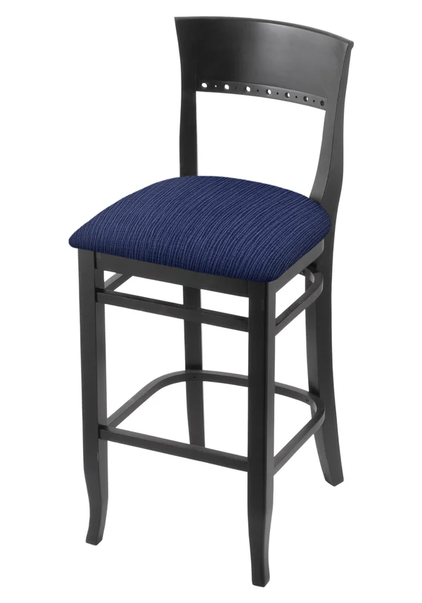 Holland Bar Stool 3160 30x22 Stool with Black Finish, Axis Denim Seat 316030BlkAxsDnm