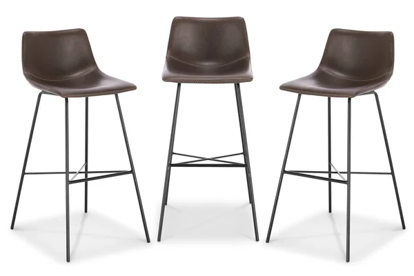 Paxton 29” Bar Stool in Brown - Set of 3, Poly & Bark