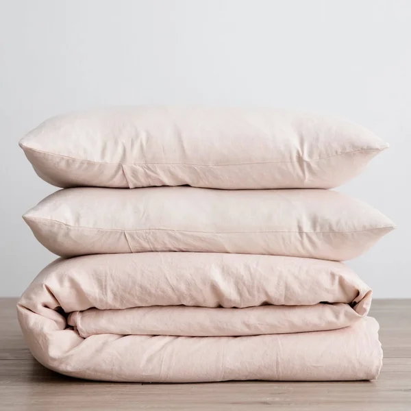 Cultiver Linen Duvet Cover Set, Queen, Blush